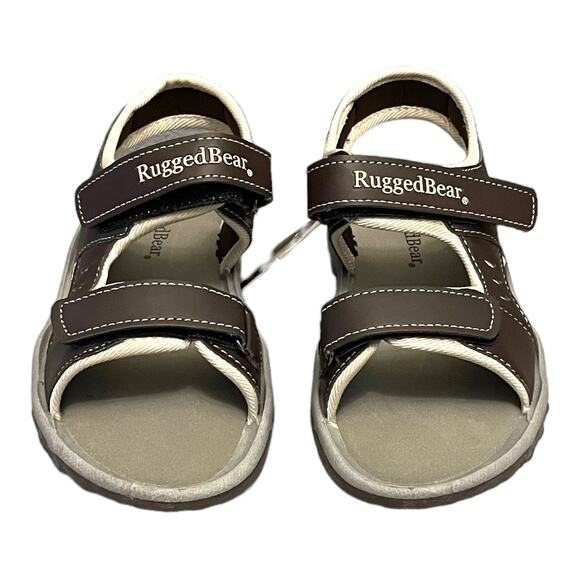 New Boys Size 2 Rugged Bear Brown Light Up Sports Sandals - Picture 1 of 12